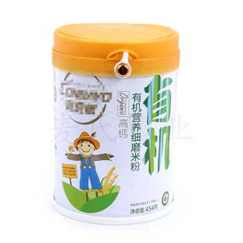 營養(yǎng)細(xì)磨米粉馬口鐵罐包裝,嬰幼兒米糊鐵罐