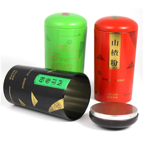 西洋參粉鐵罐；圓形山楂粉包裝罐定制